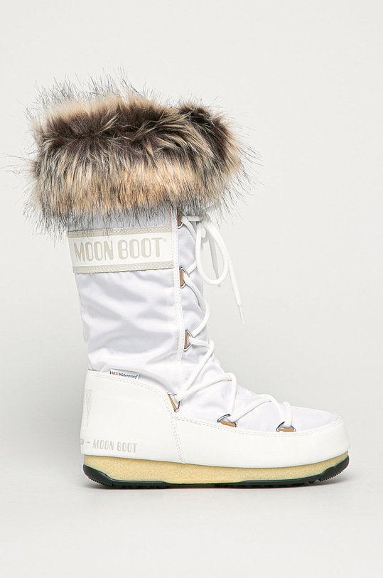 Moon Boot - Śniegowce Monaco WP 2 imitacja skóry licowej biały 240087.MOON.BOOT.MONACO