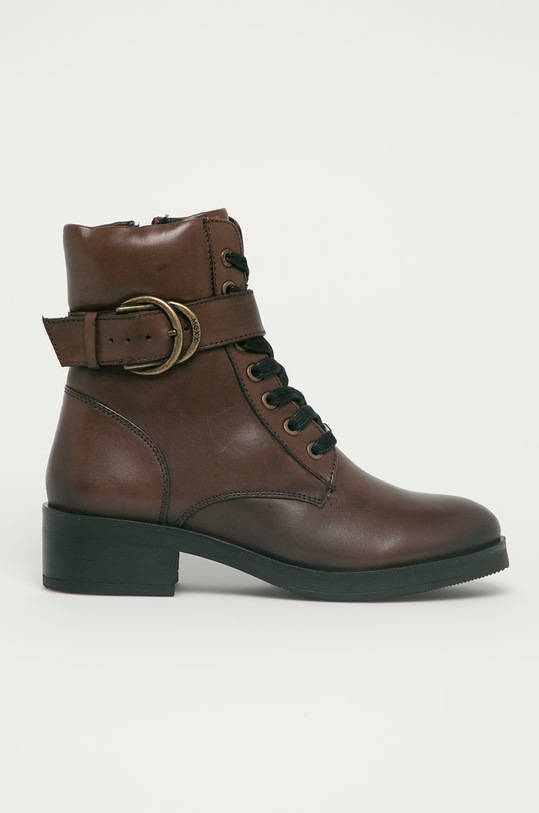 Mexx - Kožené kotníkové boty Booties Daley nezateplené hnědá MXDA0096.01W