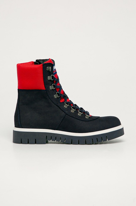 Tommy Jeans - Buty skórzane EN0EN01078C87 płaski granatowy EN0EN01078C87