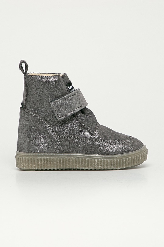 Mrugała - Dětské semišové boty zateplené stříbrná 7199.0.INKA.20.25