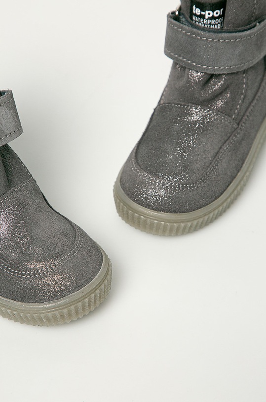 Mrugała - Dětské semišové boty 7199.0.INKA.20.25 stříbrná