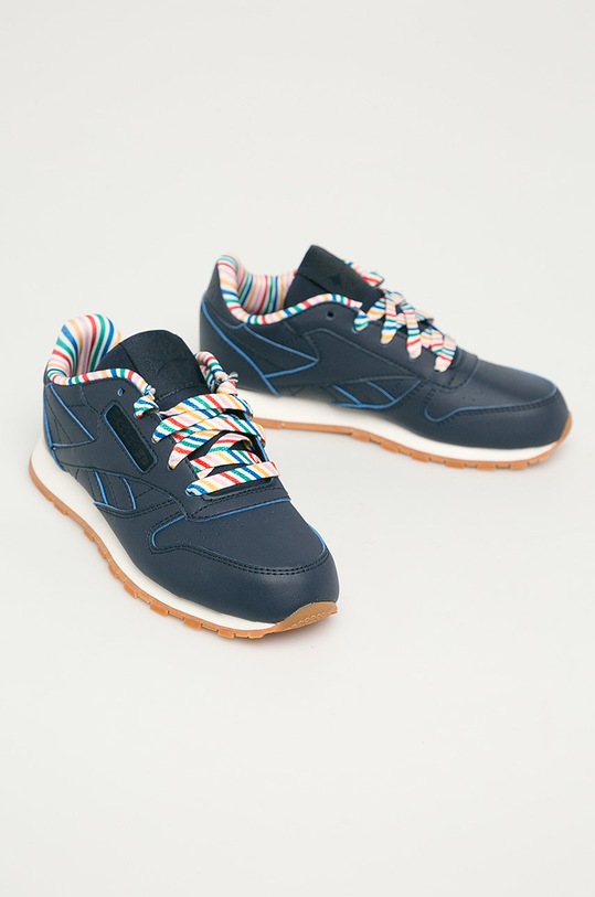 Reebok Classic - Detské topánky Cl Lthr Txt FW6118 FW6118 tmavomodrá AW20