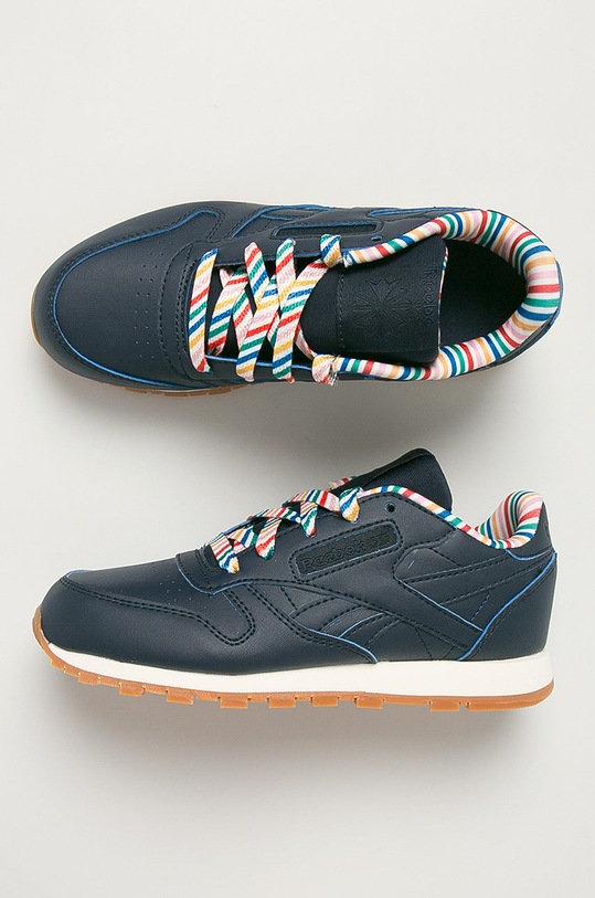 Reebok Classic - Detské topánky Cl Lthr Txt FW6118 FW6118 tmavomodrá