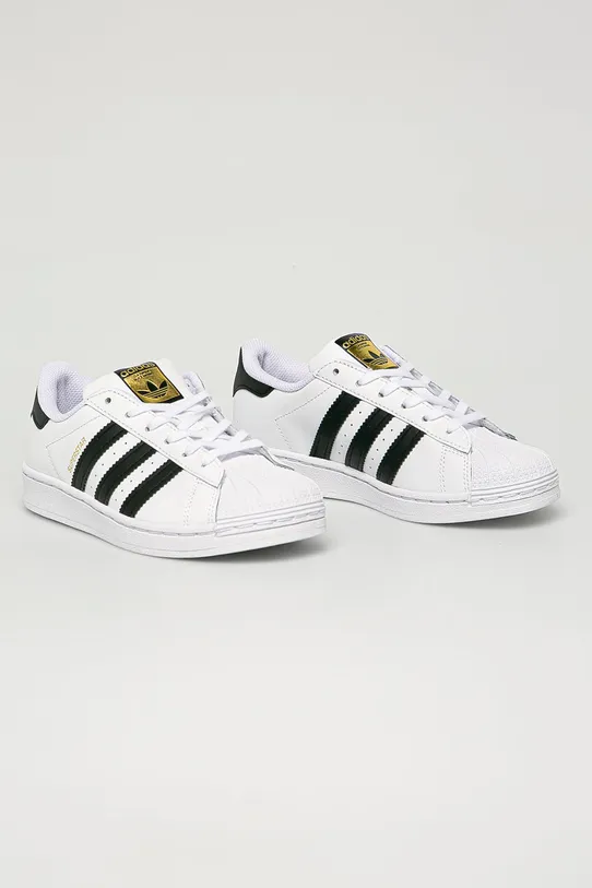 adidas Originals - Детские кожаные кроссовки Superstar FU7714 белый AW20