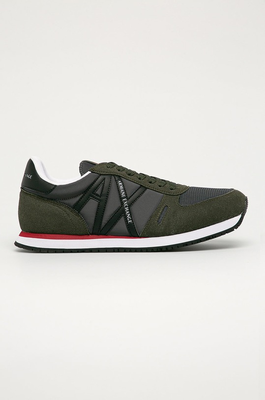 Armani Exchange - Pantofi imitatie de piele intoarsa verde XUX017.XCC68