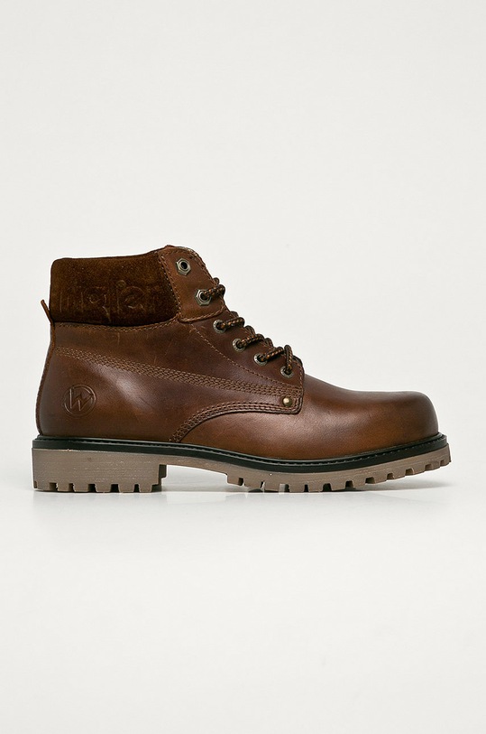 Wrangler - Bőr bakancs nappa bőr barna WM02020A