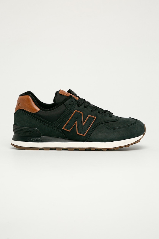 New Balance - Kožená obuv ML574NBI semišová koža čierna ML574NBI