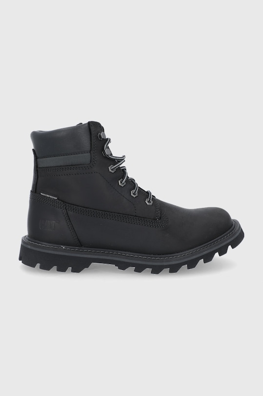 Δερμάτινα workers CAT Footwear Deplete λείο δέρμα μαύρο P721724.CAT