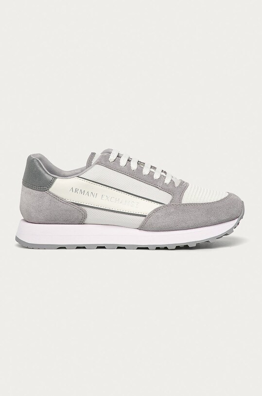 Armani Exchange Pantofi imitatie de piele intoarsa alb XUX083.XV263