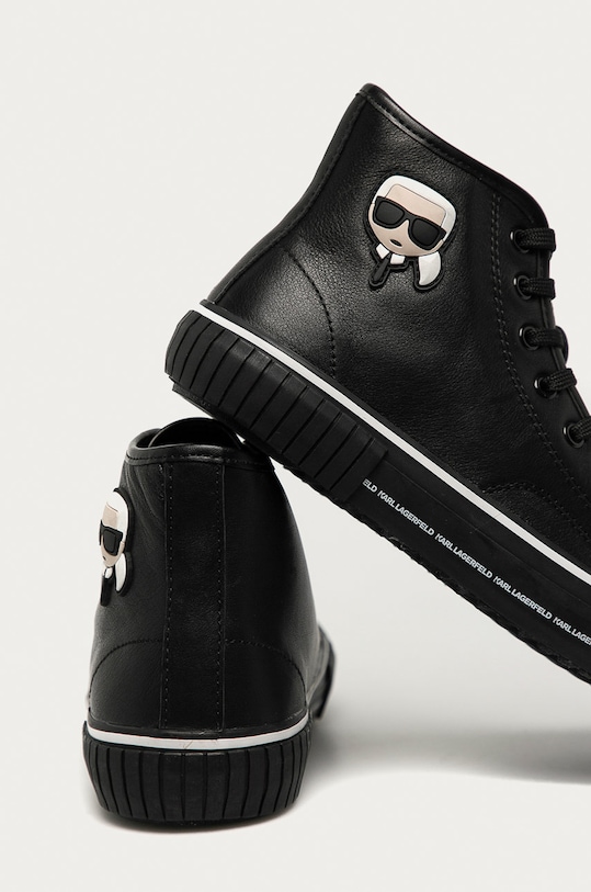 Boty Karl Lagerfeld - Kožené kecky KL50155.00X černá