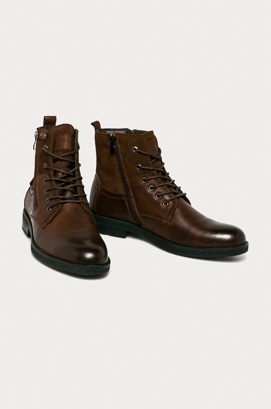 Lee Cooper - Kožené boty LCJ.20.33.153 hnědá AW20