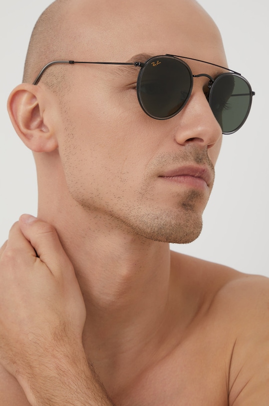 Ray-Ban - Okulary ROUND DOUBLE BRIDGE 0RB3647N.921231.51 czarny 0RB3647N.921231.51