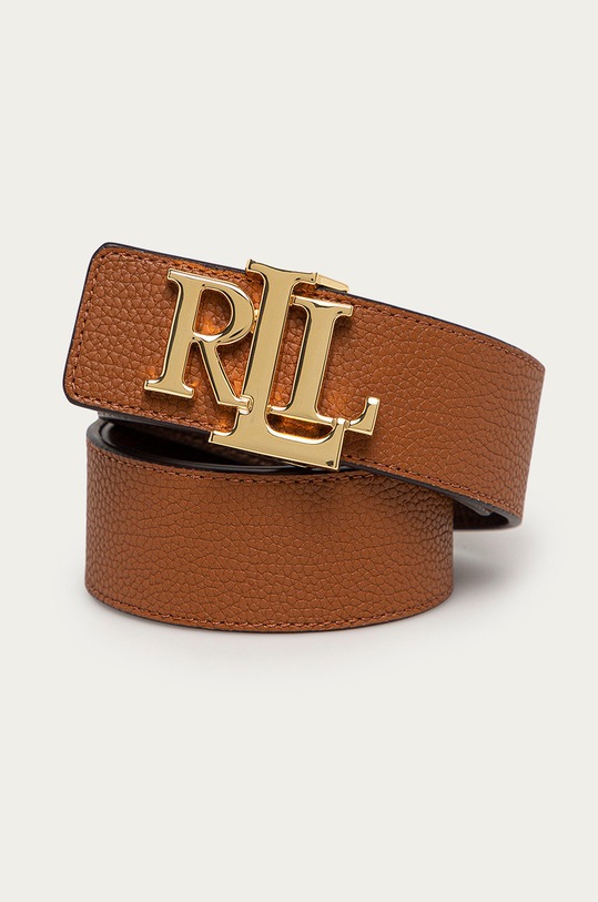 Kožený pásek Lauren Ralph Lauren hnědá 412754806002