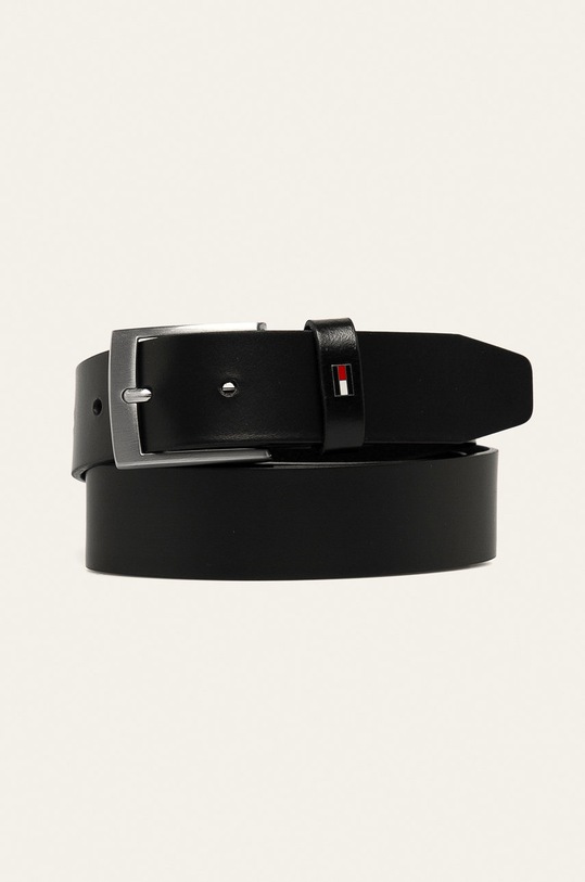 Tommy Hilfiger - Kožený pásek černá AM0AM06321