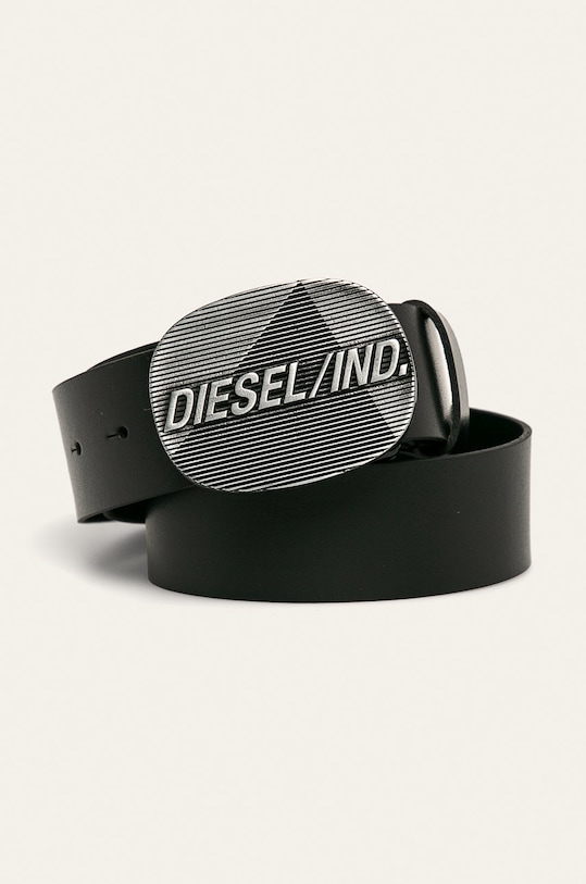 Diesel - Pasek skórzany czarny X07075.PR013