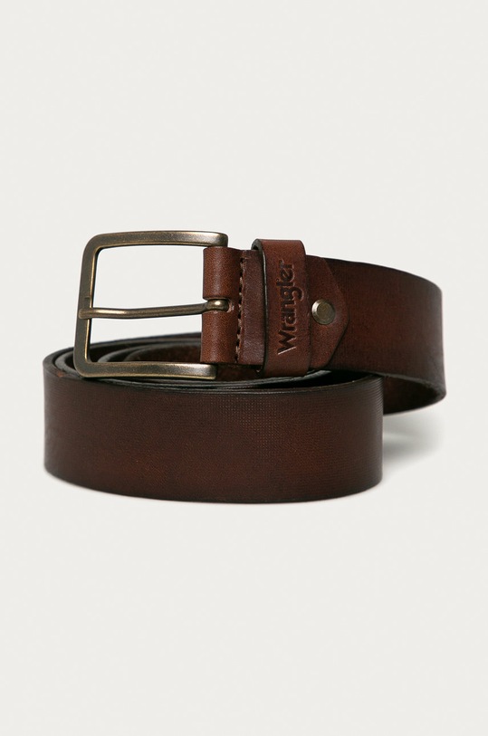 Wrangler - Pasek skórzany brązowy W0F1U1X85