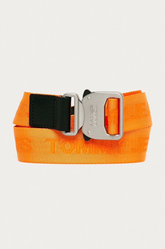 Tommy Jeans - Opasok usňová koža oranžová AM0AM05965