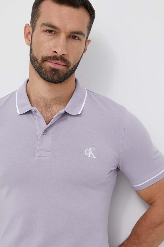 Polo Calvin Klein Jeans vijolična J30J315603