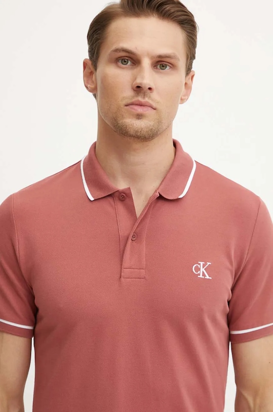 Дрехи Тениска с яка Calvin Klein Jeans J30J315603 розов