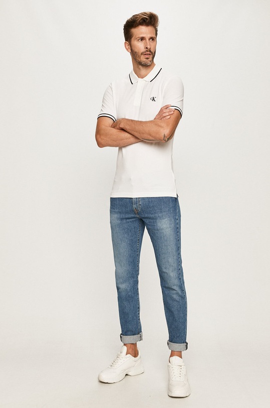 Calvin Klein Jeans - Polo tričko J30J316559 biela AW20