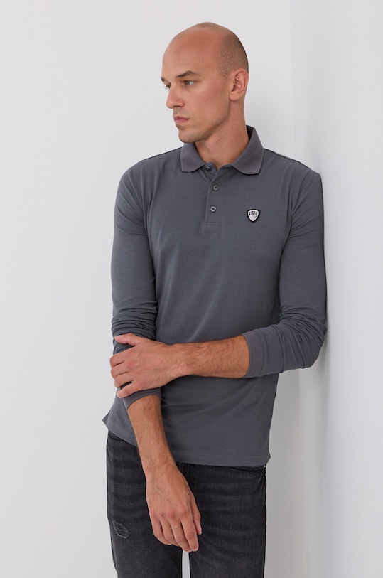 Tričko s dlhým rukávom EA7 Emporio Armani jednofarebný sivá 8NPF95.PJ03Z