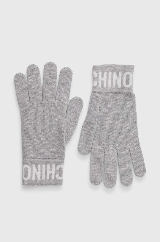 Μάλλινα γάντια Moschino μαλλί γκρί M2357.65232