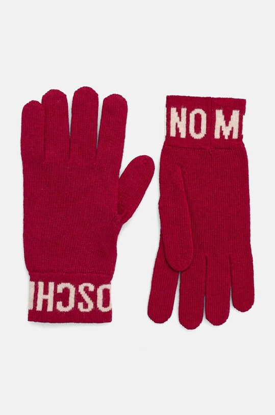 Vlněné rukavice Moschino vlna růžová M2357.65232