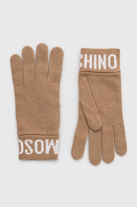 Moschino rękawiczki wełniane beżowy M2357.65232