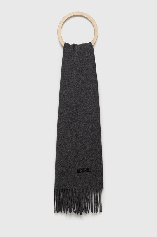 Moschino szalik wełniany wełna szary M5165.50092