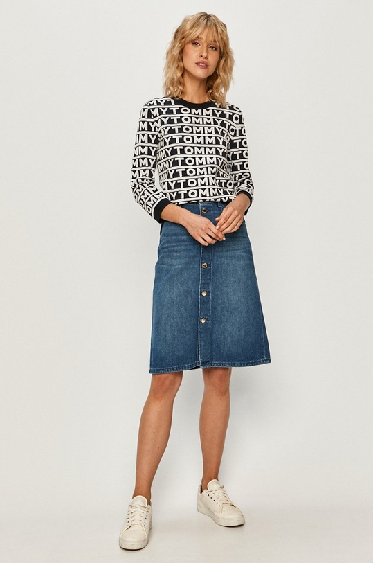 Tommy Hilfiger fustă din denim WW0WW28087 albastru AW20