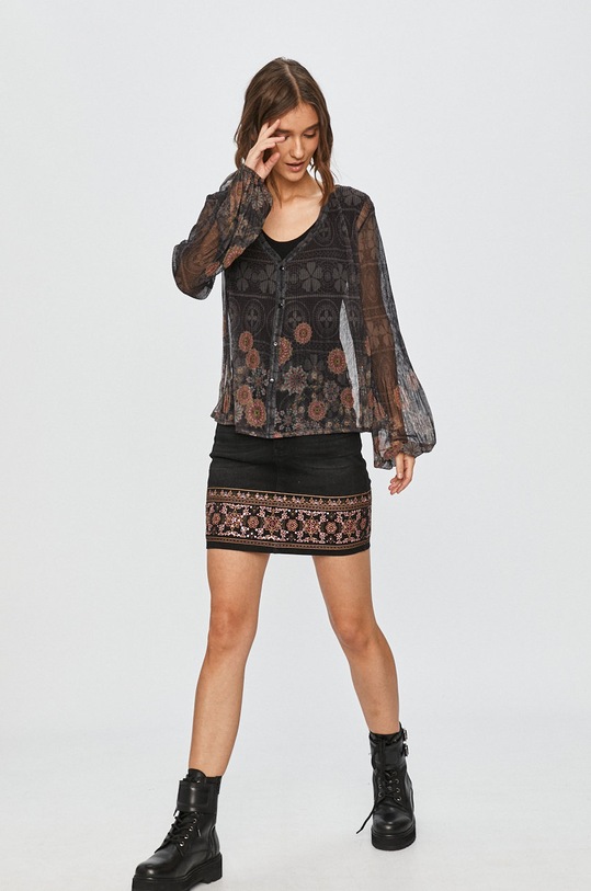 Desigual fustă din denim 20WWFD02 negru AW20