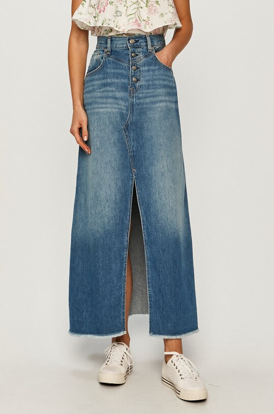 Pepe Jeans fustă din denim Mirabelle uni albastru PL900885