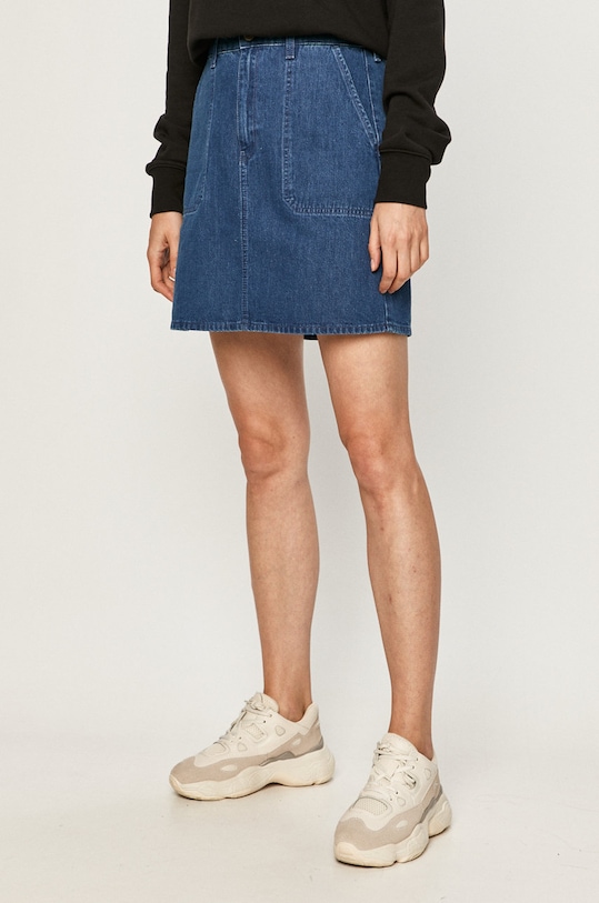 Lee fustă din denim uni bleumarin L38KKEGT