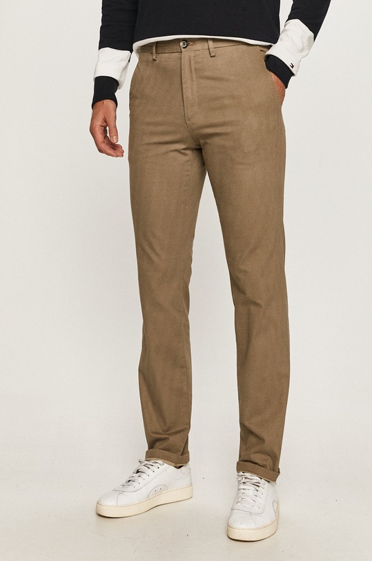 Tommy Hilfiger - Spodnie z elastanem zielony MW0MW13323