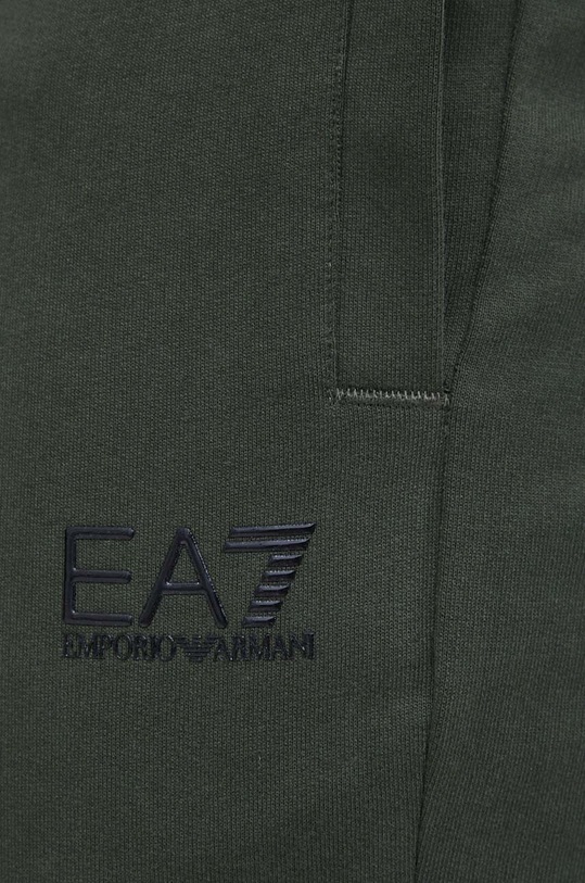 Памучен спортен панталон EA7 Emporio Armani зелен 8NPP53.PJ05Z