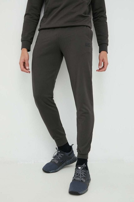 EA7 Emporio Armani spodnie dresowe bawełniane bawełna zielony 8NPP53.PJ05Z