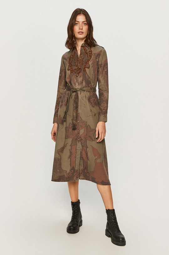 Desigual - Šaty midi tyrkysová 20WWVW79