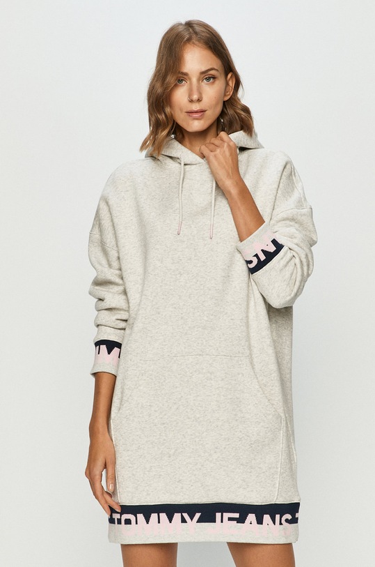 Tommy Jeans - Šaty mini šedá DW0DW08886