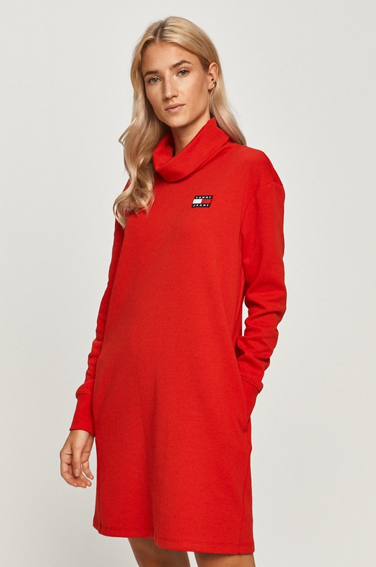 Tommy Jeans - Šaty mini červená DW0DW08877