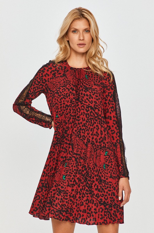 Red Valentino - Sukienka czerwony UR3VAR5056B