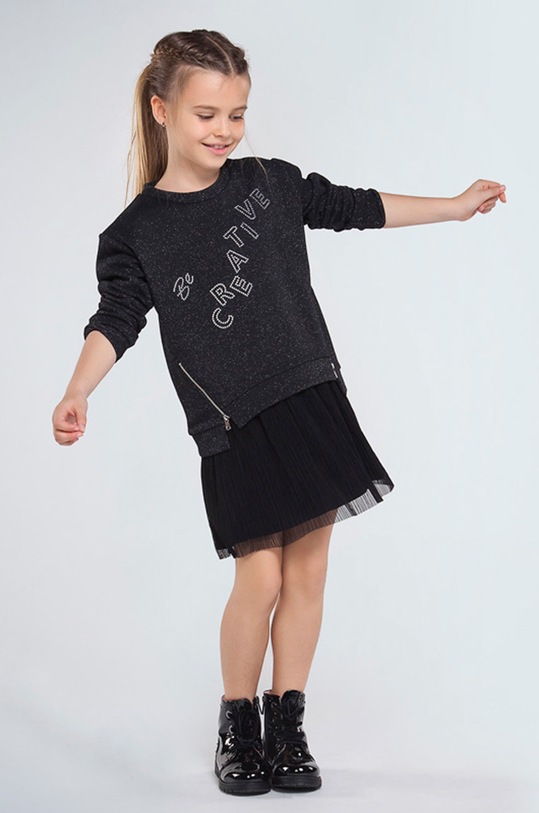 Mayoral - Sukienka i bluza dziecięca 128-157 cm nadruk czarny 7965.8C.JUNIOR