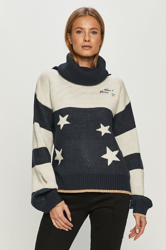 Femi Stories - Sveter Ethel s prímesou vlny tmavomodrá ETHEL.NVYE