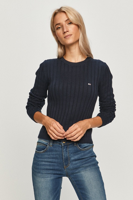 Tommy Jeans - Pulover grosime medie bleumarin DW0DW09082