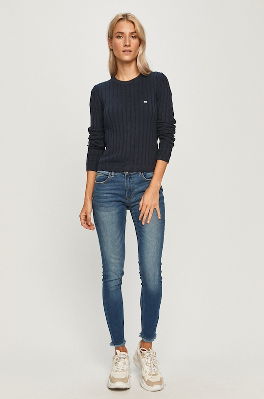 Tommy Jeans - Pulover DW0DW09082 bleumarin AW20