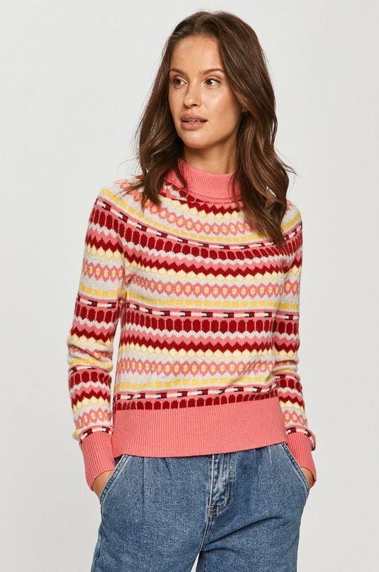 Tommy Jeans - Sweter DW0DW08859 wełna różowy DW0DW08859
