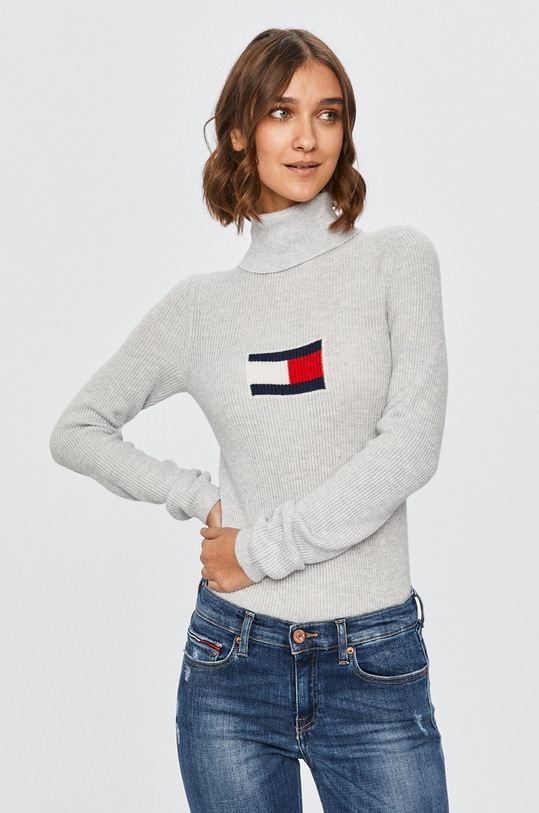 Tommy Jeans - Pulover subtiri gri DW0DW08857