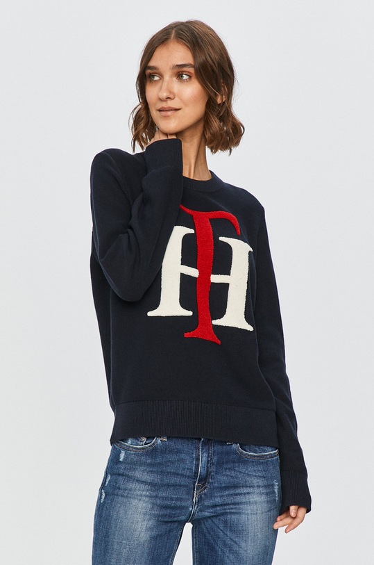 Tommy Hilfiger - Pulover subtiri bleumarin WW0WW29318