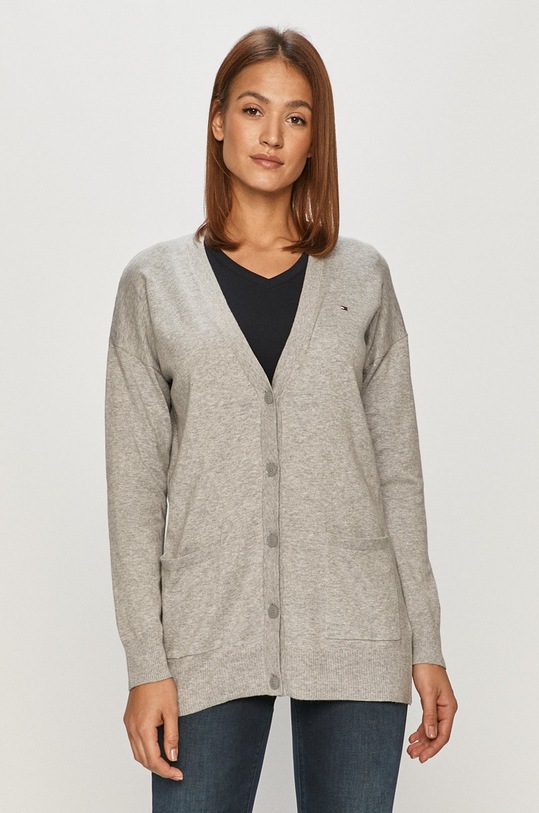 Tommy Hilfiger - Cardigan uni gri WW0WW28882