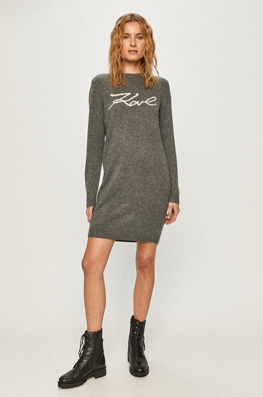 Karl Lagerfeld - Sweter 206W2010 206W2010 szary AW20