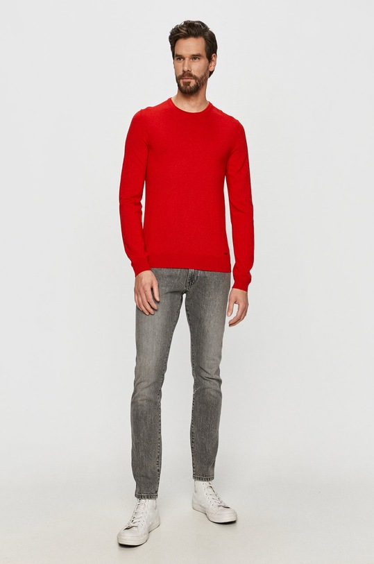 HUGO - Sweter 50435679 50435679 czerwony AW20